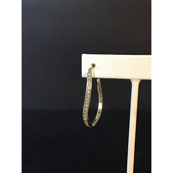 Avon Gold Tone Wave Hoop Pierced Earrings (1613) - Picture 2 of 4